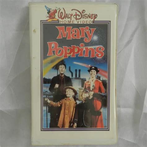 Vintage Walt Disney Home Video Mary Poppins Vhs White Collectible