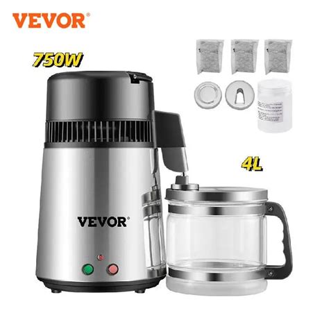 Vevor 4l Destilador De Gua Purificador Filtro Para Garrafa De Gua Pot