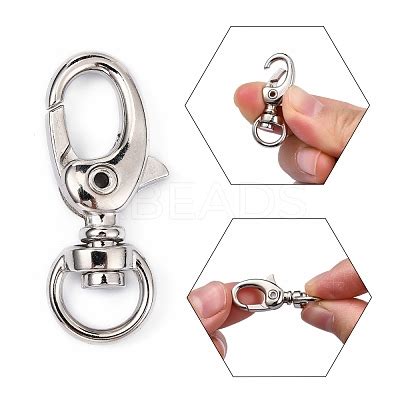 Wholesale Iron Swivel Lobster Claw Clasps KBeads