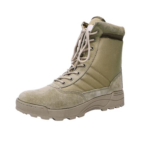 Durable Suede Leather Military Boots Desert Color Tactical Swat Boots