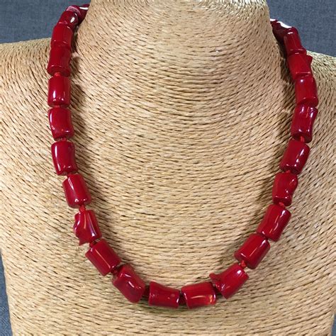 Fabulous Large Chunky Red Coral Necklace 18 Long Retail Price 495