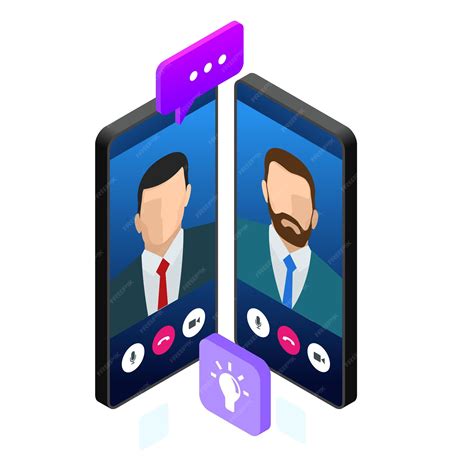 Premium Vector Isometric Mobile Messenger Chat Online Conversation