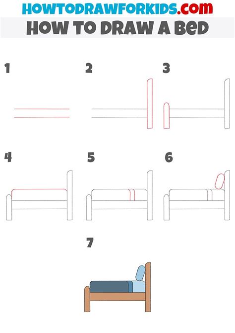 How To Draw A Bed Step By Step Easy Doodles Drawings Drawing