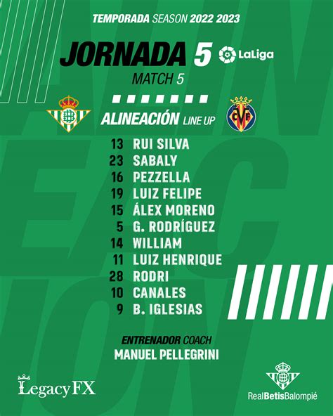 Real Betis Balompié on Twitter Nuestro once inicial para el