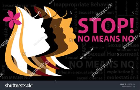 No Means No Poster Womens Rights 스톡 벡터 로열티 프리 1038531556 Shutterstock