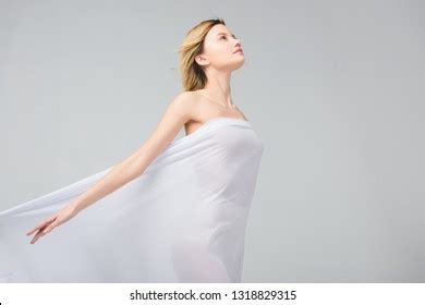 Tender Naked Girl Posing White Veil Stock Photo 1318829315 Shutterstock