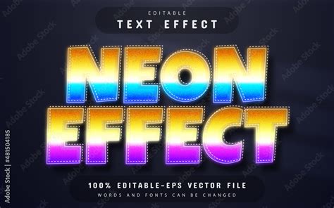 Neon text effect editable Stock Vector | Adobe Stock