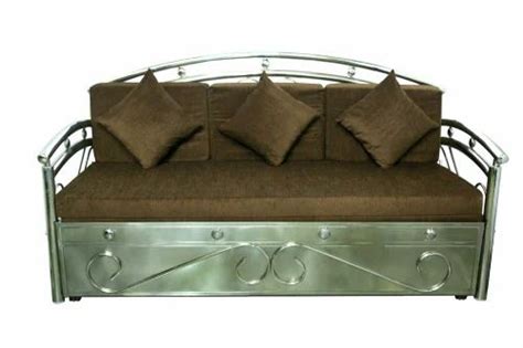 Polished Stainless Steel Sofa Cum Bed For Home Size 6x5 Feet At Rs