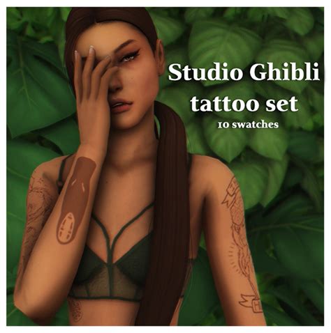 𝐒𝐭𝐮𝐝𝐢𝐨 𝐆𝐡𝐢𝐛𝐥𝐢 𝐭𝐚𝐭𝐭𝐨𝐨 𝐬𝐞𝐭 Sims 4 Tattoos Sims 4 Sims