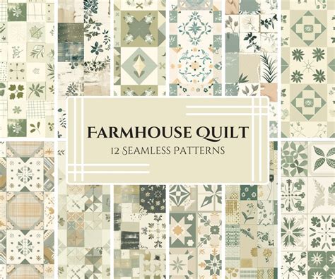 Farmhouse Quilt Pattern Pack Rustic Botanical Designs Vintage