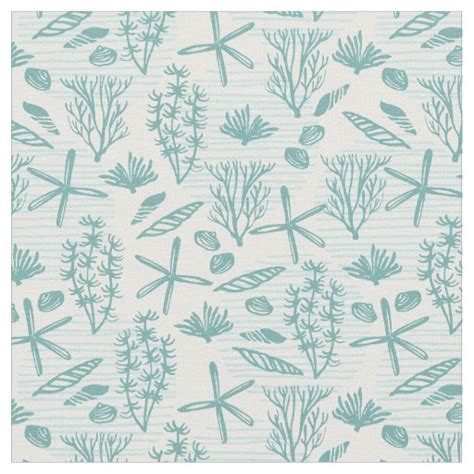 At the Beach Pattern Fabric | Zazzle