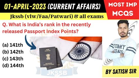 Todays April Current Affairs Mcq For Jkssb Exam Current