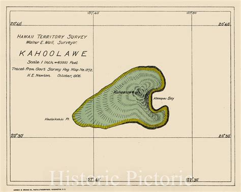 Kahoolawe. Traced from Gov't Survey reg. map no. 1271. H.E. Newton ...