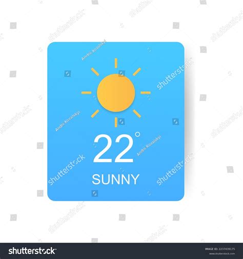 Sunny Weather Card Weather Widget Designed Stock Vector Royalty Free