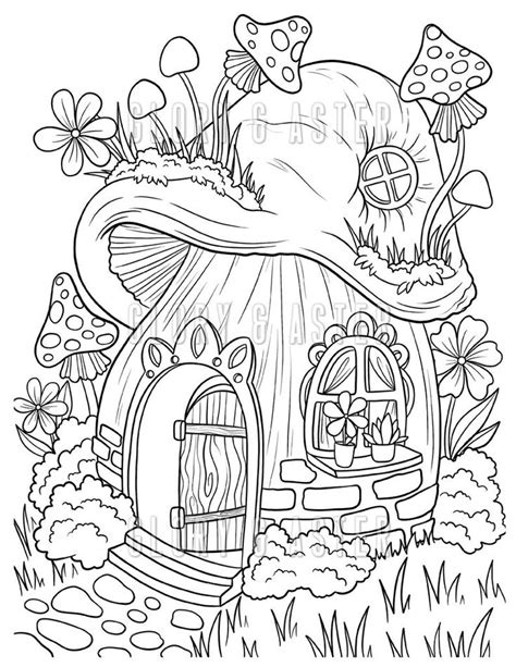 Mushroom Fairy House Coloring Page Coloring Sheets Magic Mushroom