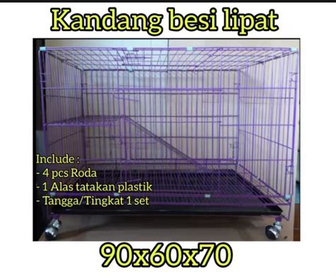 Kandang Kucing Besi Jumbo Tingkat 90x60x70 Free Roda Dan Tatakan