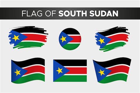 Premium Vector National Flag Of South Sudan In Brush Stroke Wavy