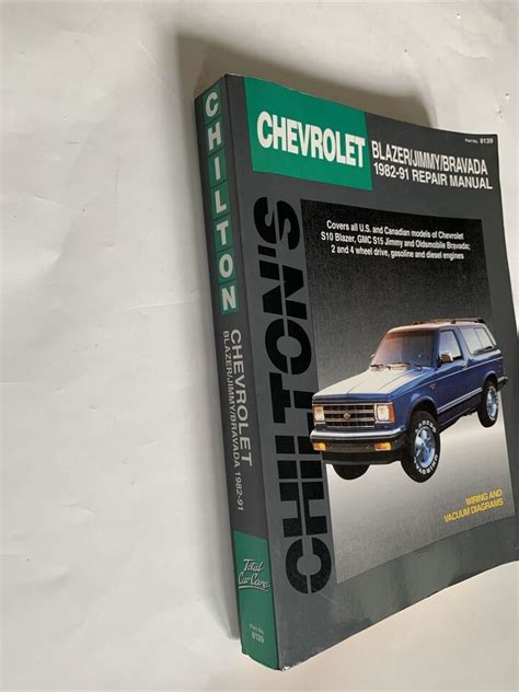 Chiltons Chevrolet Blazer Jimmy Bravada 1982 91 Repair Manual 8139