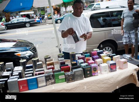 Street Vendor Selling Perfume In The Primarily Dominican New York