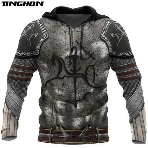 3d Printed Armor Knight Warrior Men Hoodie Knights Templar Harajuku