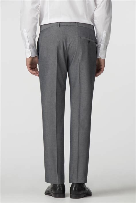 Limehaus Plain Grey Tonic Slim Fit Trousers Uk