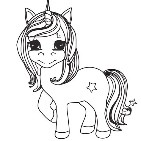 Cute Unicorn Rainbow Coloring Page · Creative Fabrica