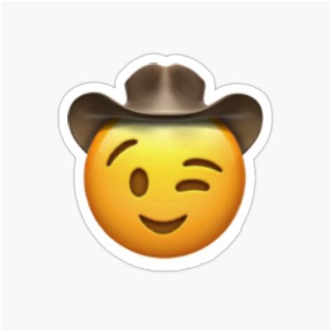 Winking Cowboy Emoji Sticker For Sale By The Lost 0ne Redbubble