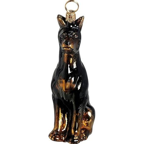 Doberman Dog Polish Blown Glass Christmas Ornament Decoration Made In