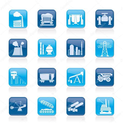 Iconos De La Industria Pesada Vector De Stock 22256841 De Stoyanh