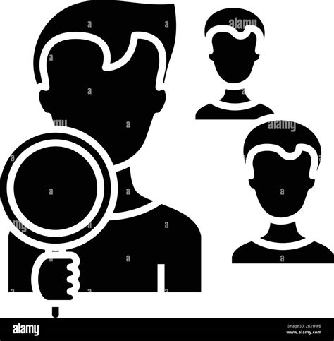 Searching Staff Black Icon Concept Illustration Vector Flat Symbol