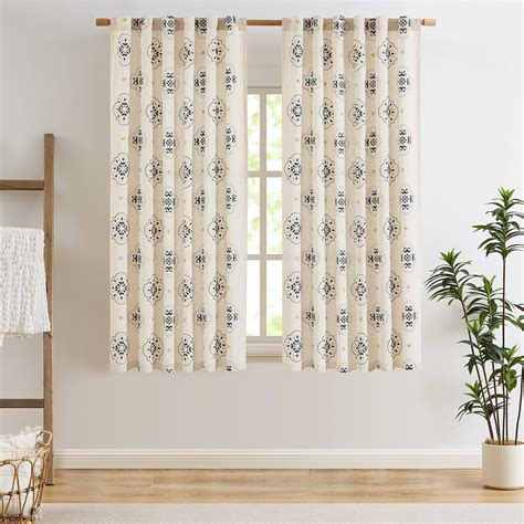 Amazon Jinchan Linen Curtains Inch Length Embroidery Floral