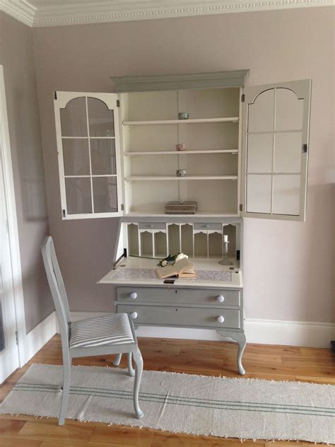 Full Height Vintage Writing Desk And Chair Hand Painted In Annie Sloan