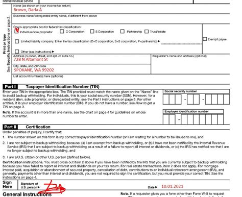 Blank 2021 W9 Form Calendar Template Printable