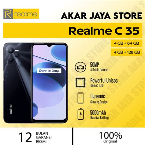 Jual Handphone Realme C35 Ram 4 128 GB C35 4 64 GB Garansi Resmi HP