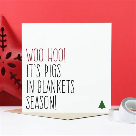 Pigs In Blankets Christmas Card By Purple Tree Designs