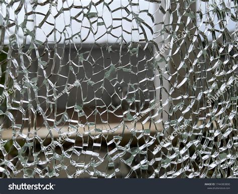 Broken Safety Glass Window Background Cracked Stock Photo 1744383800 ...