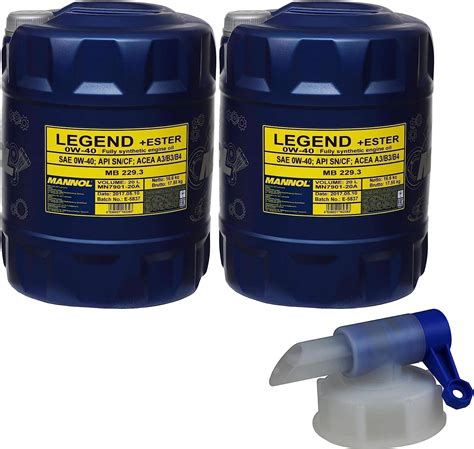 X Liter Mannol Motor L Sae W Legend Ester Engine Oil L