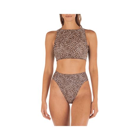 Hurley MAX LEOPARD High Neck Bikini Top Boutique Les Sommets