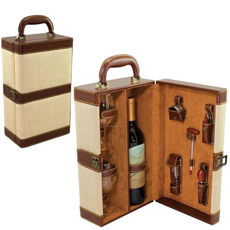 Travel Case With A Wine Thermometer Corkscrew And Other Gadgets For