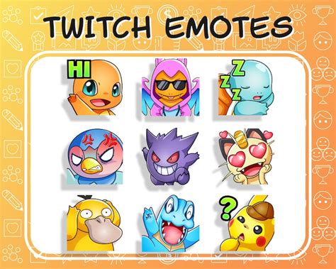 9 X Twitch Emotes Pokemon Expression Etsy