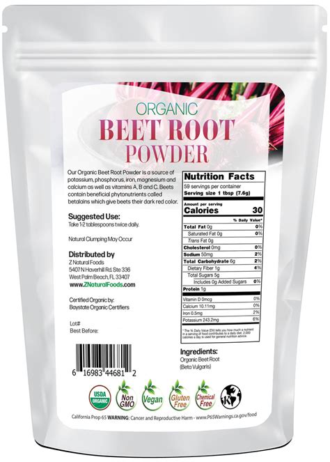 Organic Beet Root Powder For Improved Wellness Z Natural Foods