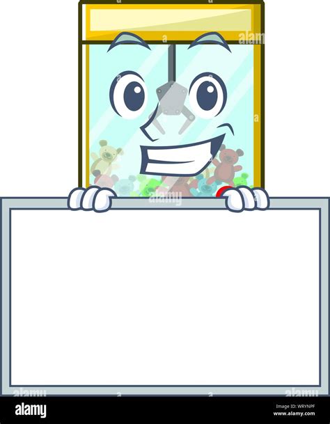 Grinning With Board Crane Game Isolated With The Mascot Vector