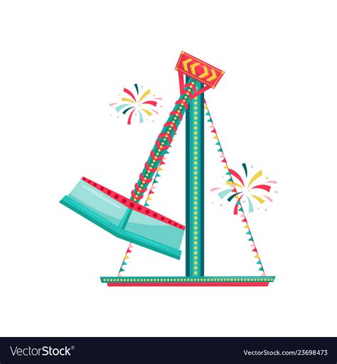 Spinning Carnival Ride Decorated With Bunting Vector Image