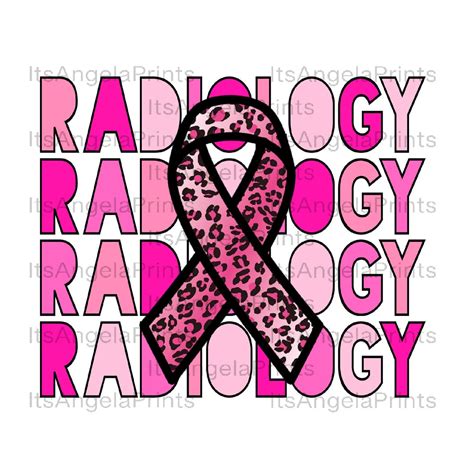 Radiology Stacked Breast Cancer Awareness Pink Leopard Ribbon Png