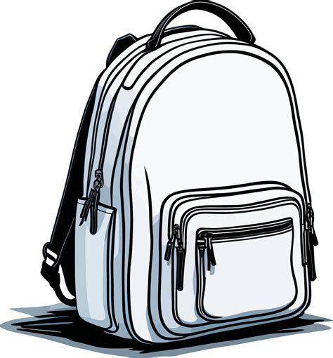 Black And White Backpack Illustration With 26792648 Png