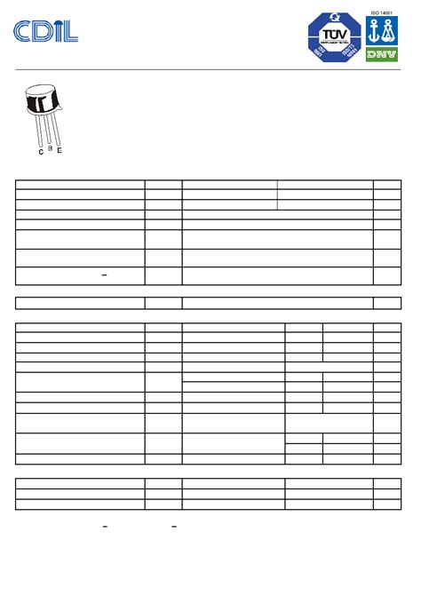 N Datasheet Pages Cdil Npn Silicon Planar Transistor