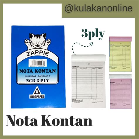 Jual Nota Kontan Kecil Zappie Indopaper 3 Ply NCR 1 Pak Isi 10 Buku