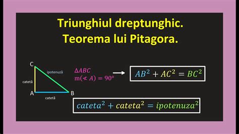 Teorema Lui Pitagora Rezolvarea Triunghiului Dreptunghic Video Photo