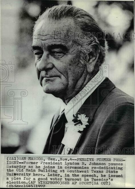 1972 Press Photo Former President Lyndon B Johnson Joins In Ceremonie