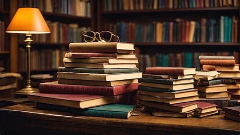 Premium Photo Stacks Of Books On Wooden Table